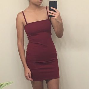 Burgundy bodycon dress